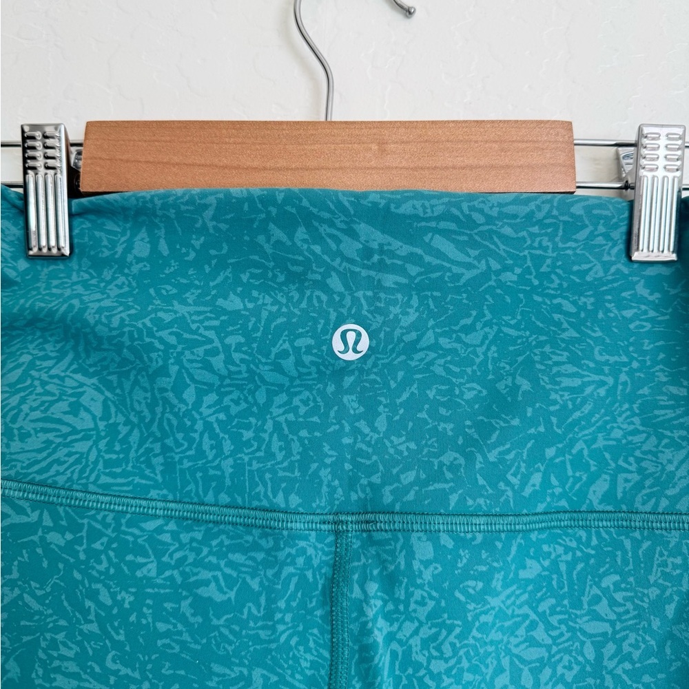 NWT Lululemon Wunder Train HR Crop 23” Size 8 Crunch Teal Lagoon Turquoise - Picture 2 of 9